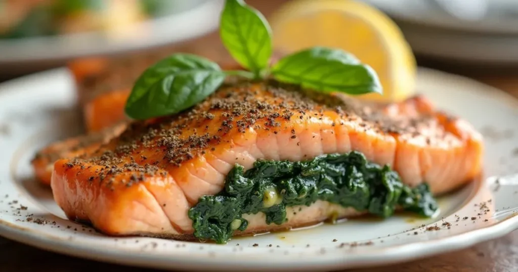 spinach stuffed salmon