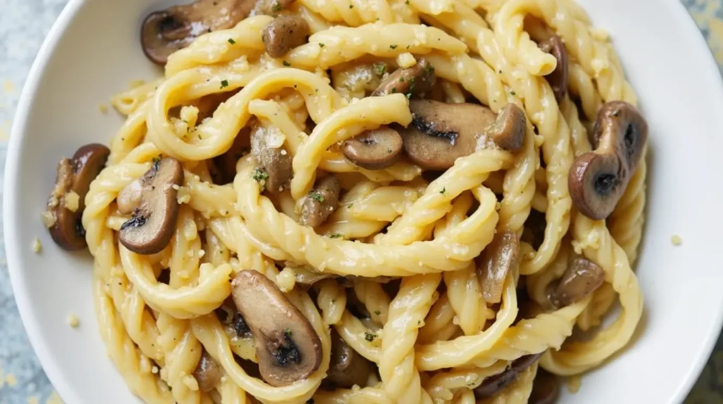 Caramelized Leek and Mushroom Pasta with Gruyère Sauce